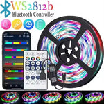 ruban led flexible multicolore moderne controle bluetooth adhésif 5v ws2812b 30mètres led individuelles