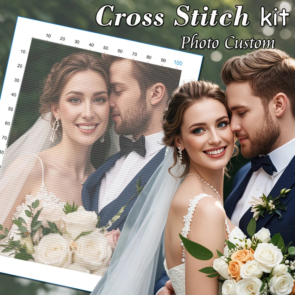 Kit broderie points croisés multicolore tissu coton artisanal peinture maison stickers muraux guides couleurs