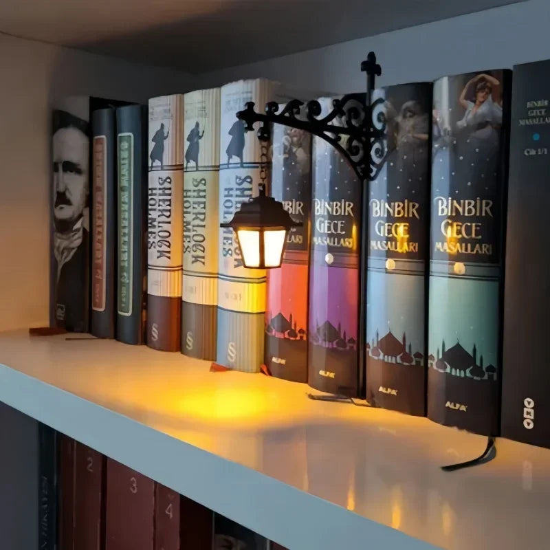 lampe décorative rétro fantôme livres suspension murale led transparente vintage