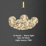 Suspension lumineuse moderne boules verre transparentes intérieur doré élégante plafonnier LED chambre restaurant