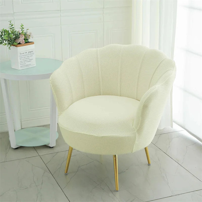 housse fauteuil blanc bleu rose gris beiges rayures horizontales moderne pieds dorés machine extensible