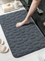 tapis bain moderne gris texture galets antidérapant salle bain absorbant lavable