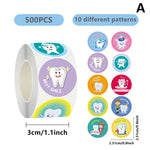 stickers autocollants dents mignonnes expressions cartoonesques accessoires blanc bleu vert rose jaune 500 feuilles