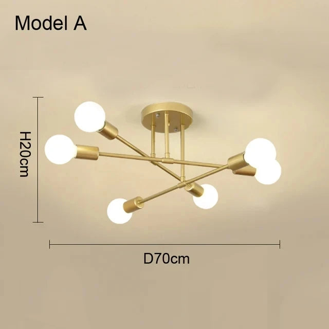 plafonnier led or noir moderne éclairage quotidien contemporain chambre salonSuspens fer flux lumineux minimaliste