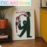 affiche abstraite moderne toile sans cadre say when rouge minimaliste salon cuisine
