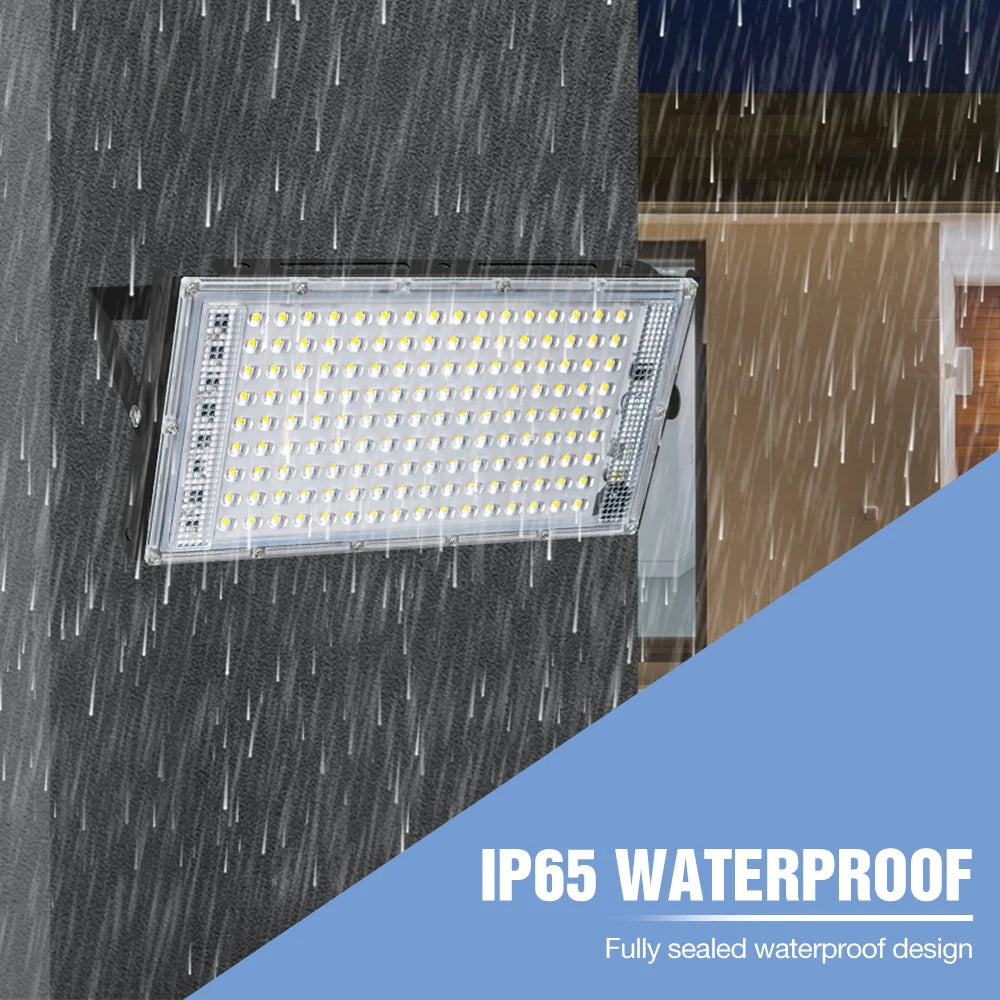projecteur led extérieur ip65 blanc moderne câbles alimentation 220v 100w 200w 50w