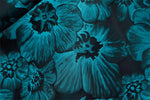 tissu polyester bleu vert fleurs grandes moderne opacité résistant couture bricolage Jacquard 150cm
