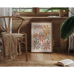 affiches abstraites fleurs tons chauds toile décoration murale sans cadre imperméable 3pcs