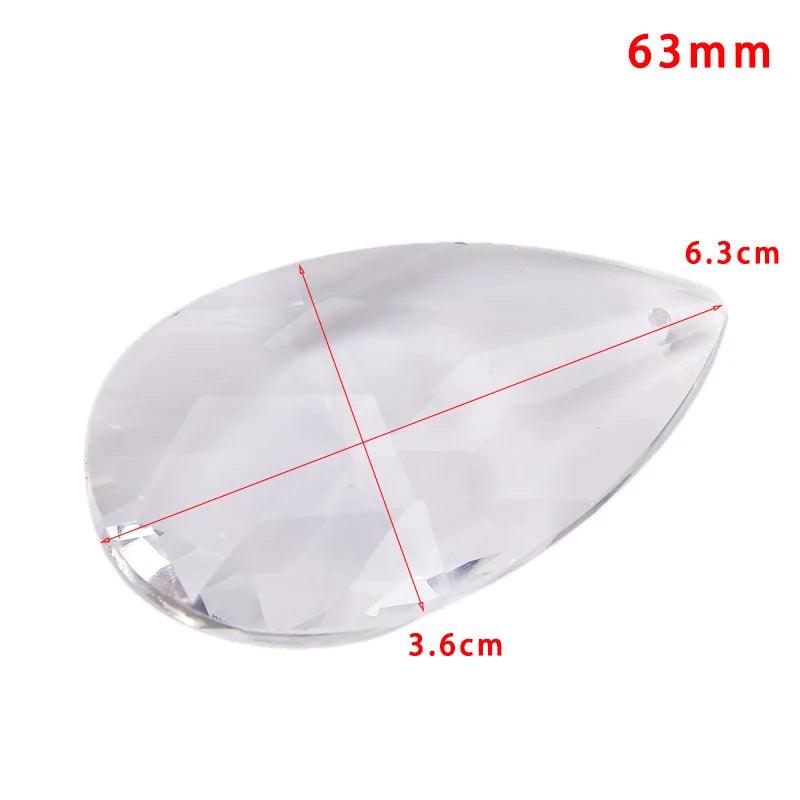 pendants cristal goutte facettes transparents modernes 38mm 50mm 63mm 76mm
