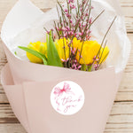 autocollants thank you blanc rose adhésifs modernes élégants sacs biscuits fêtes scrapbook fournitures entreprises