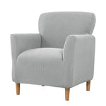 housse fauteuil jacquard carreaux moderne bleu beige gris extensible adhésif