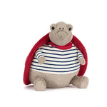 peluche ours marron clair robe capuche blanche douce enfant adulte