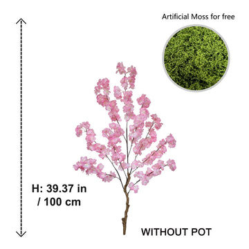 arbre artificiel fleurs cerisier rose clair moderne décoration intérieure mariage salon
