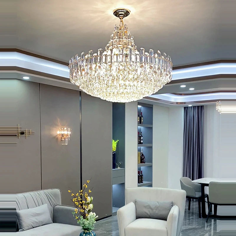 Suspension lustre cristal salon salle à manger design