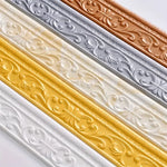 ruban decoratif floral adhesif gris marron beige blanc classique 2.3m 10m ornement mural