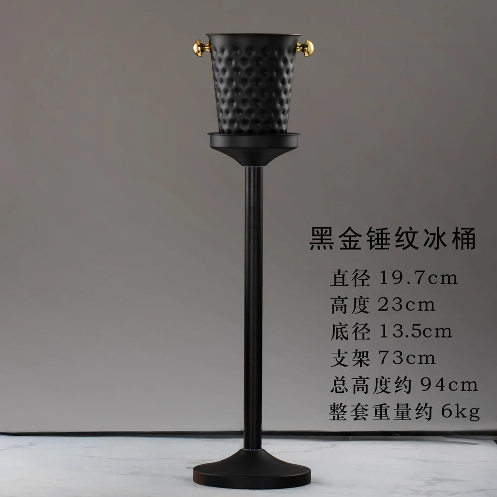 seau glace martelé support trépied métal argent doré vin champagne bar