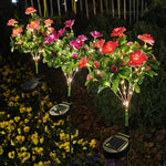 luminaire solaire led étanche fleurs artificielles moderne jardin extérieur contemporain vert rose violet blanc