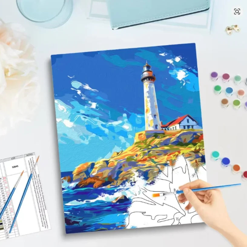 tableau peinture numéro fleurs vase décoration murale artistique kit complet débutant