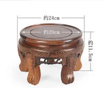 support plante bois naturel gravures artisanales traditionnel maison marron foncé