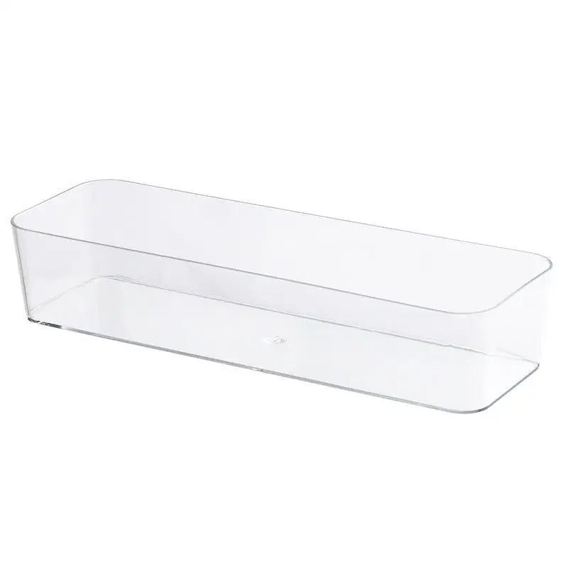 boîtes rangement transparentes modernes salle bain empilables plastique maquillage organisation calculatrice marqueurs