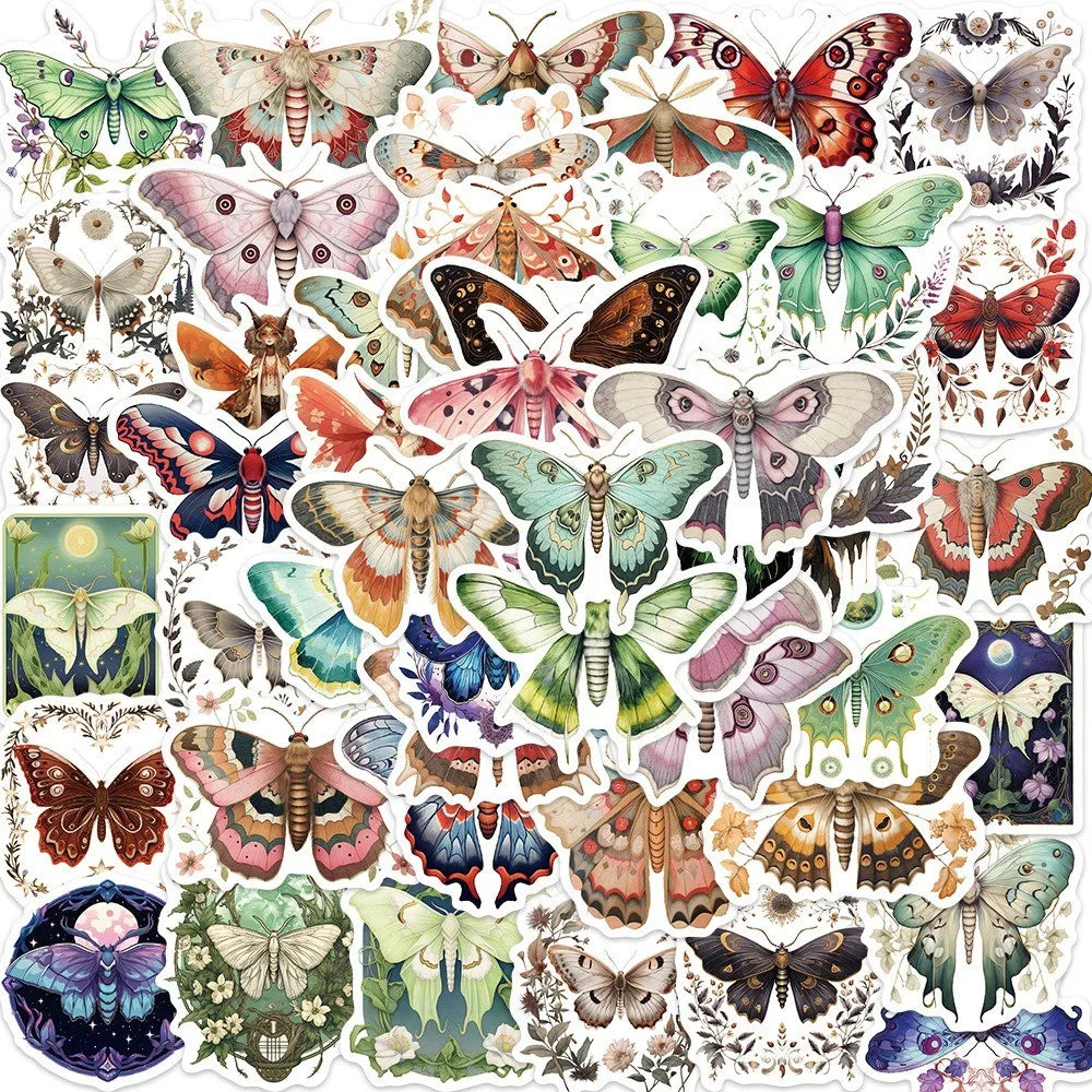 autocollants papillons multicolores art nouveau décoration bricolage 50 pièces opaques