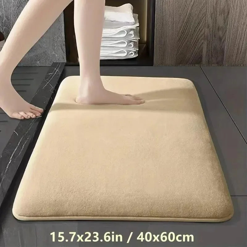 tapis bain velours noir moderne absorbant antidérapant salle bain maison doux