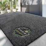 tapis gris floral antidérapant moderne porte bain sol facile nettoyer
