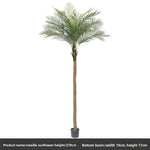palmier artificiel décoration intérieure vert feuilles fines tronc épais moderne pot 240cm haute