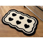 tapis bain antidérapant polyester lettres relief moderne absorbant doux salle bain