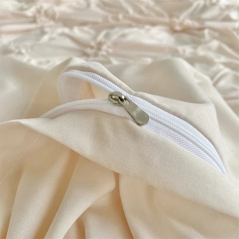 Housse de couette en couleur bleu avec accessoires de literie