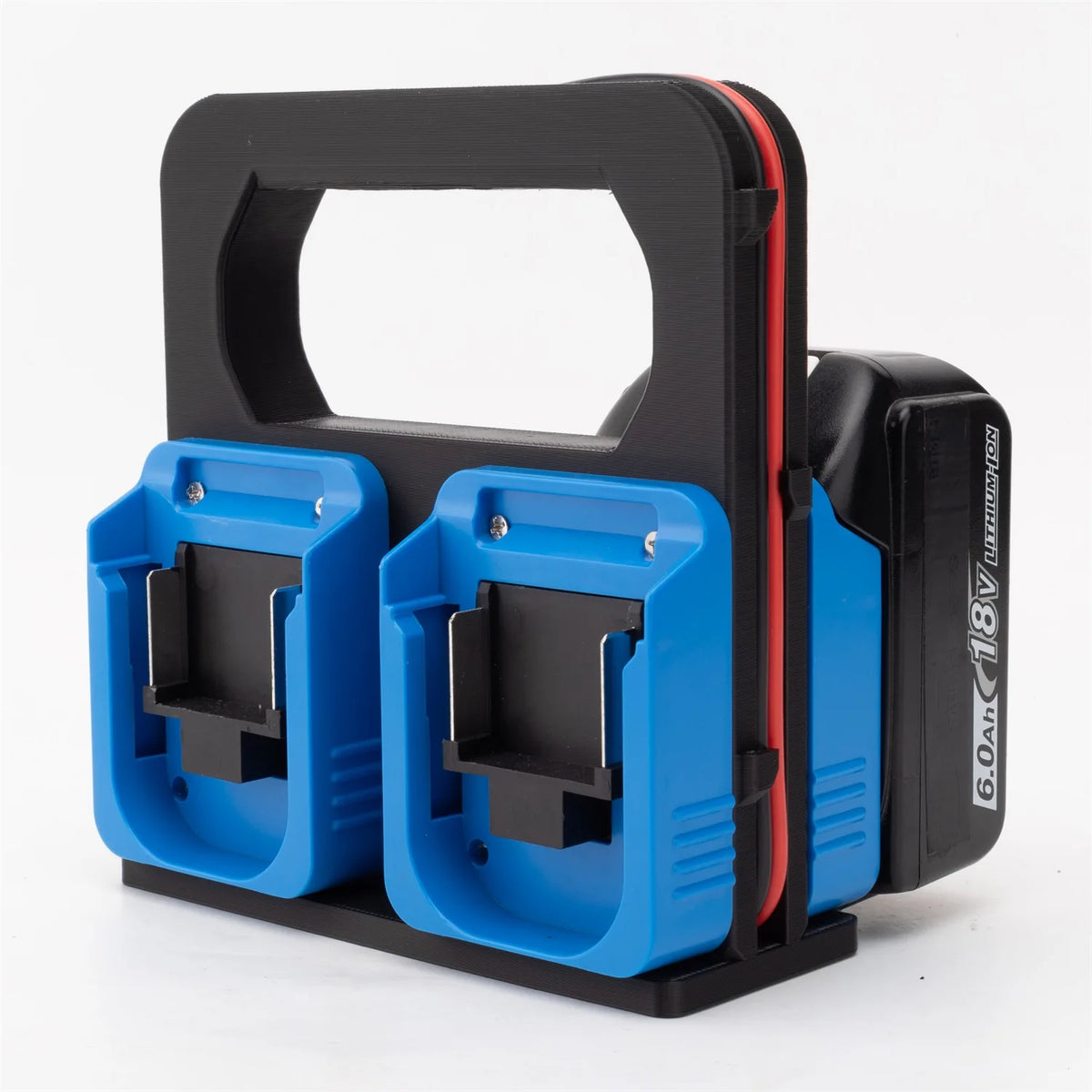support rangement batterie xt60 chargeur outils électriques compartiments vis plastique lisse noir bleu rouge