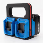 support rangement batterie xt60 chargeur outils électriques compartiments vis plastique lisse noir bleu rouge