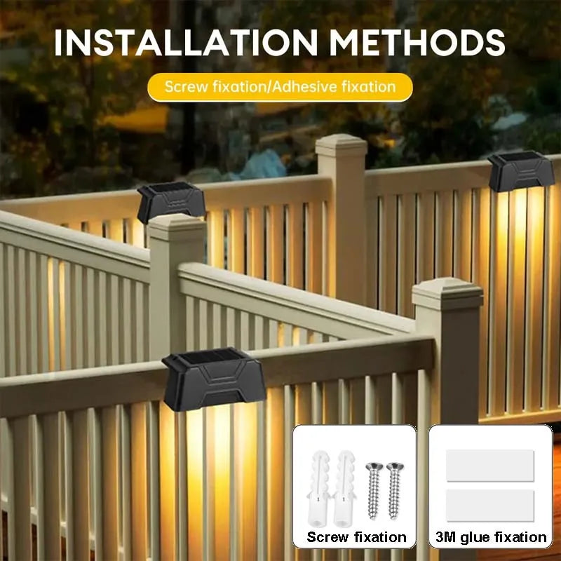 lumière solaire ip65 led extérieure moderne escaliers mur noir abs