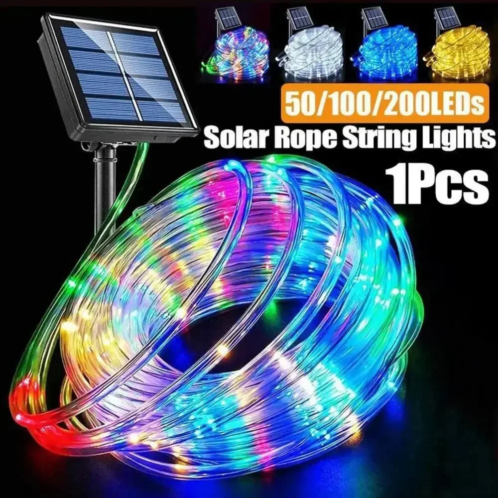 guirlande lumineuse solaire multicolore extérieure moderne 5m 10m jardin