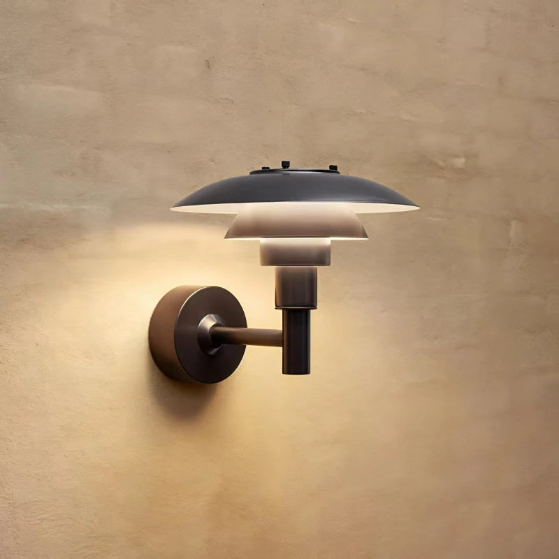lampe murale moderne aluminium noir certifiée ip65 led 249 2000 lumens fixée mur
