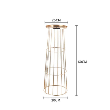 vases métal doré moderne structure maille support floral conique 60cm 80cm haute qualité décoration