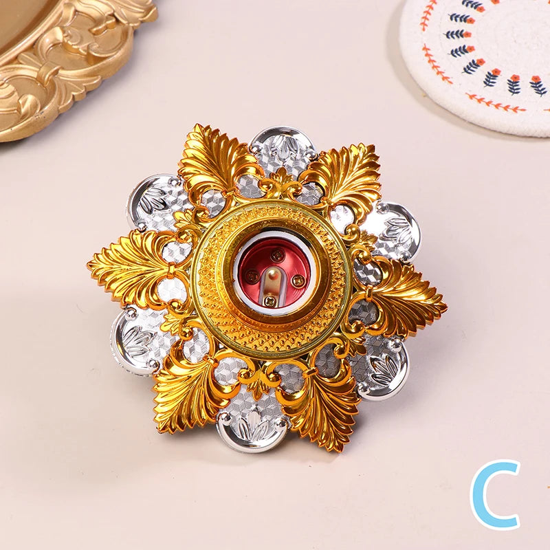 support lampe ornemental baroque or argent rouge ornements floraux motifs géométriques opaques