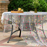 nappe table brodée fleurs multicolores transparente champêtre romantique décoration anniversaire mariage