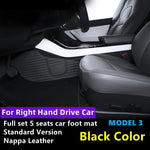 tapis sol voiture tesla model cuir artificiel fibre synthétique noir blanc moderne sac rangement