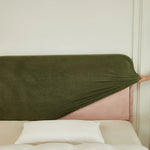 housse tête lit velours vert olive extensible lit queen taille 220cm
