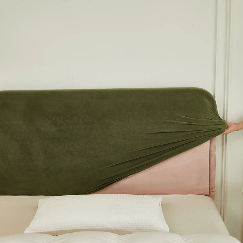 housse tête lit velours vert olive extensible lit queen taille 220cm