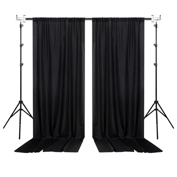 rideau noir uni polyester moderne événement anniversaire fête mariage valentin