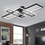 lustre led moderne noir géométrique plafonnier acrylique dimmable salon chambre cuisine