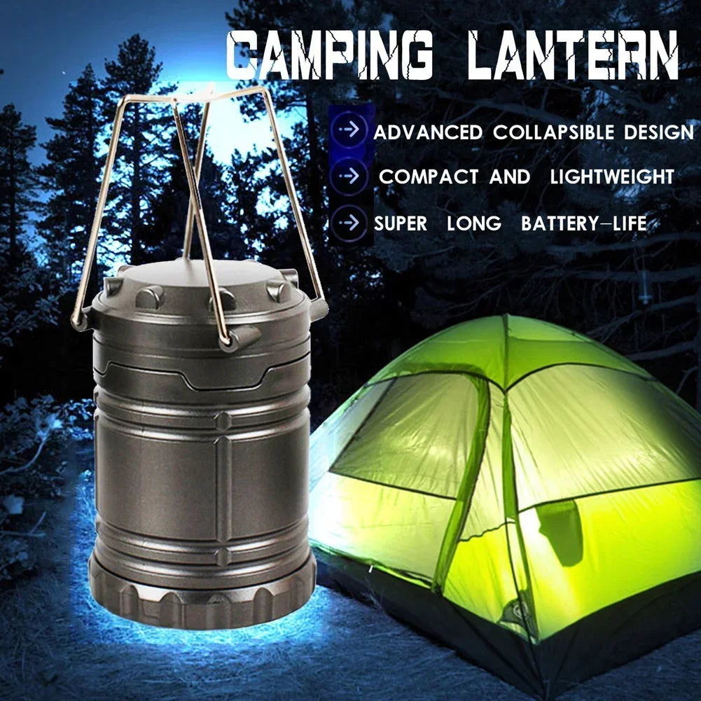 lanterne portable camping moderne transparente led noir gris compact anneau métallique rechargeable