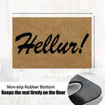 tapis d'entrée marron clair noir lettres hellur antidérapant résistant extérieur moderne imperméable