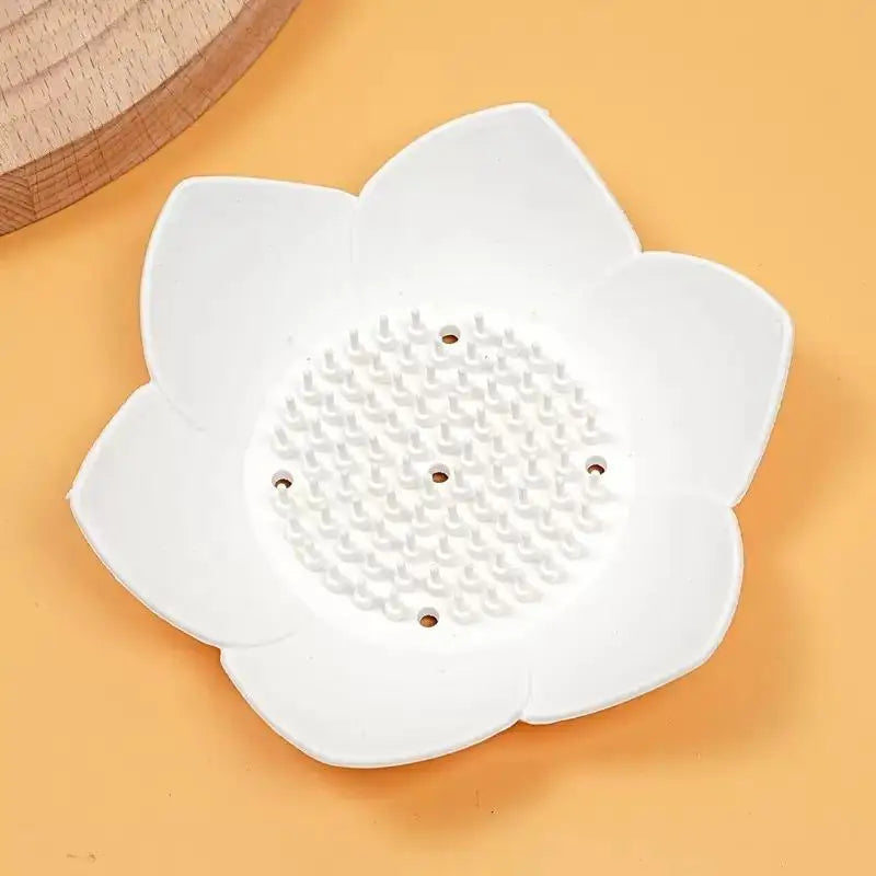 support savon moderne fleur lotus adhésif couleurs vert violet jaune rose gris opaquet