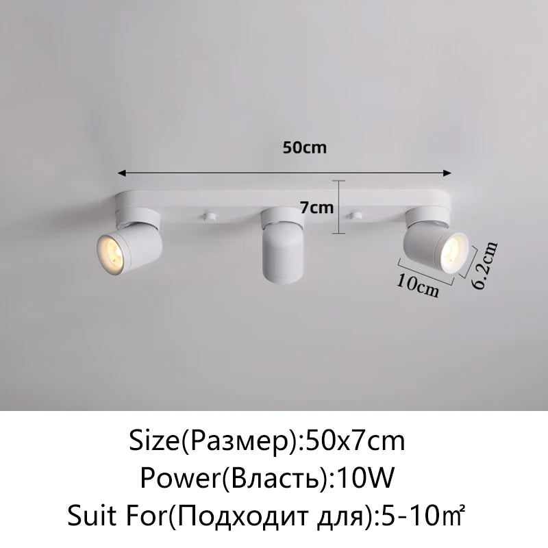 Spot LED moderne aluminium blanc interrupteur tactile têtes éclairage quotidien