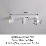 Spot LED moderne aluminium blanc interrupteur tactile têtes éclairage quotidien