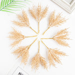 plumes séchées décoratives dorées argentées blanches rose pâle gris mariage fête maison rustique