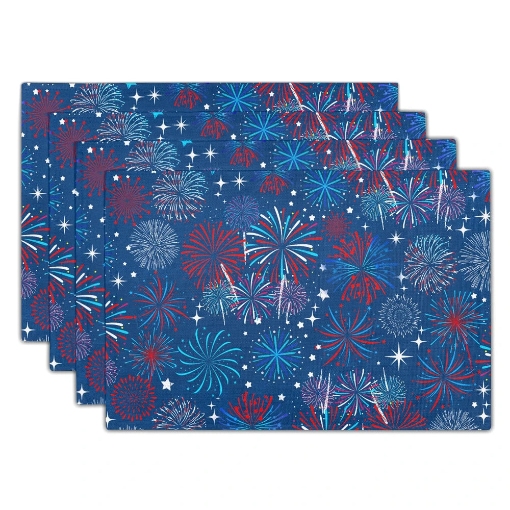 serviettes table lin blanc bleu fleuri classique vintage respectueux environnement opaques